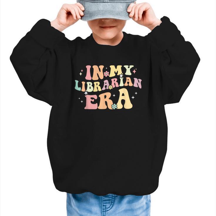 In My Librarian Era Retro Back To School Bookworm Book Lover Graphic Kid Sweatshirt
