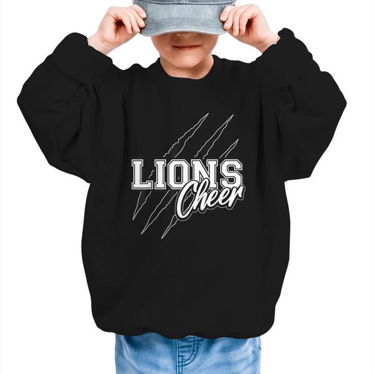 Lions Cheer Back To School Cheerleading Team Spirit Graphic Kid Sweatshirt