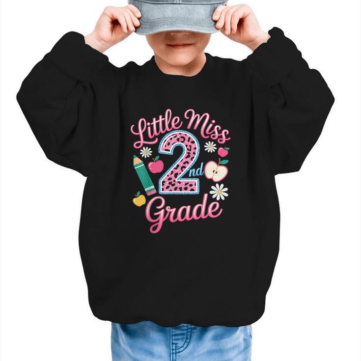 Little Miss 2nd Grade Grader Girls 1st Day Back To School Graphic Kid Sweatshirt