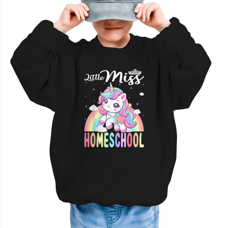 Little Miss Homeschool Back To School Girls Homeschool Graphic Kid Sweatshirt