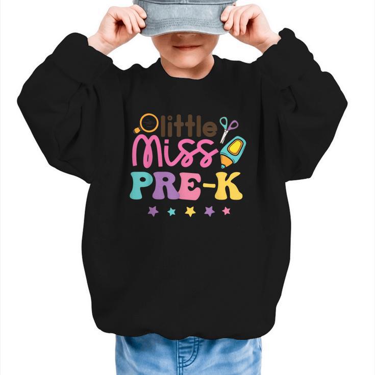 Little Miss Pre-K Preschool First Day Back To School Girls Graphic Kid Sweatshirt