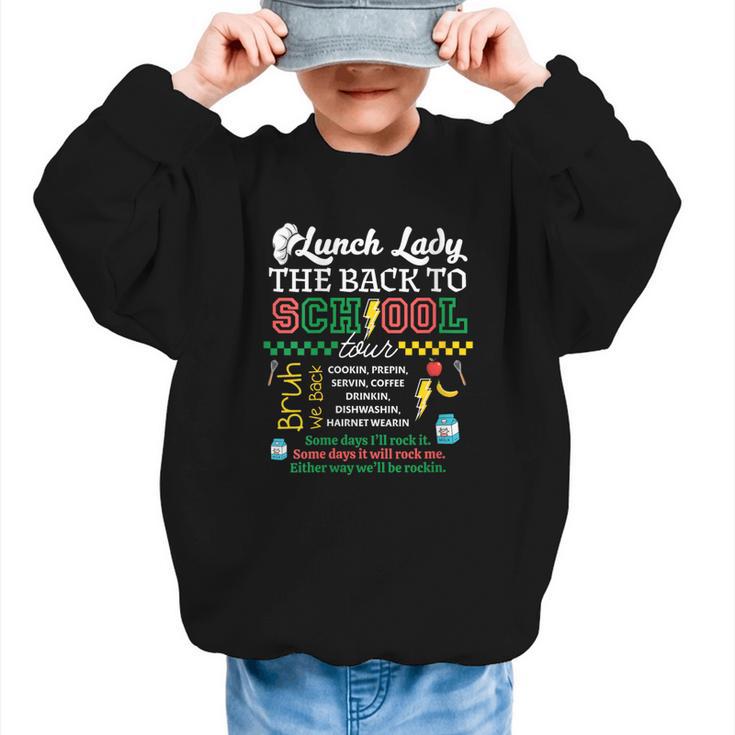 Lunch Lady Food Humor Back To School Tour Graphic Kid Sweatshirt