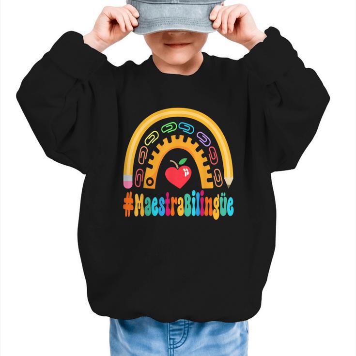 Maestra Bilingüe Appreciation Week Back To School Graphic Kid Sweatshirt