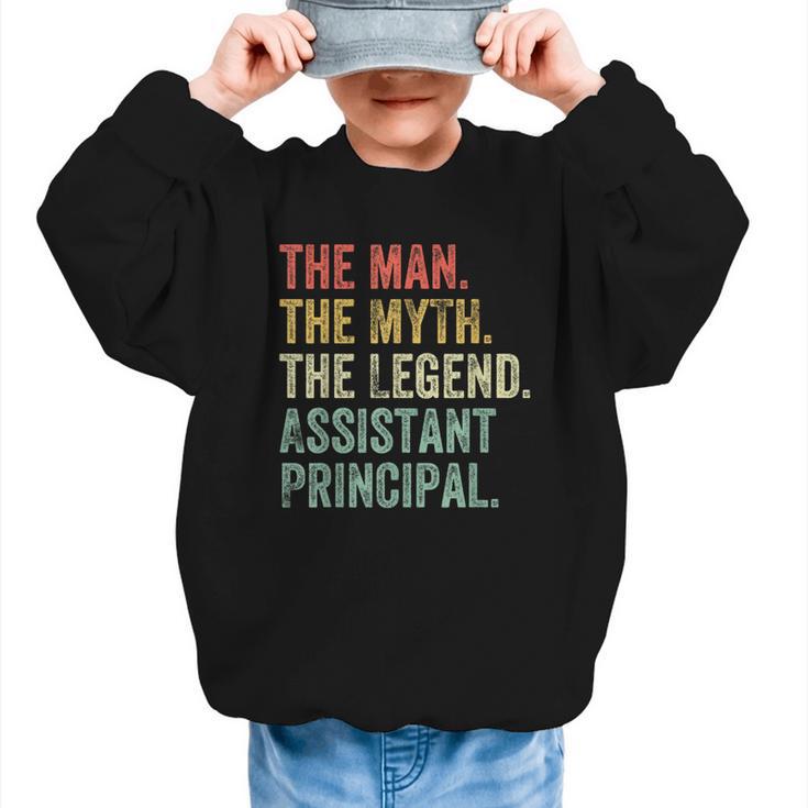 Man Myth The Legend Assistant Principal Dad Back To School Graphic Kid Sweatshirt