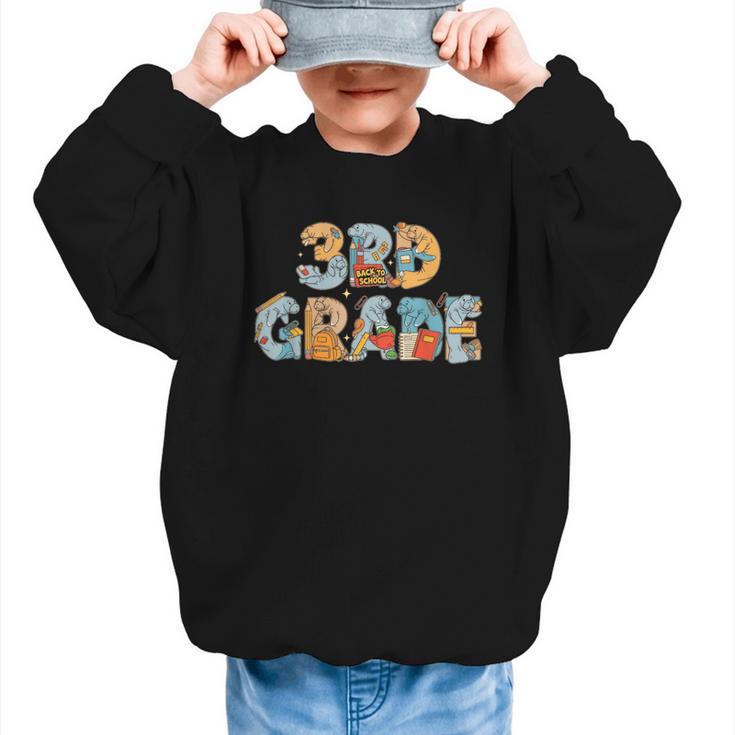 Manatee Third Grade Back To School Kids Boys Girls Graphic Kid Sweatshirt