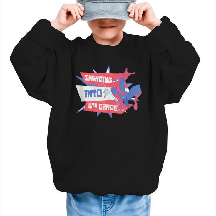 Marvel Spider-Man Swinging Into 4th Grade Back To School Graphic Kid Sweatshirt