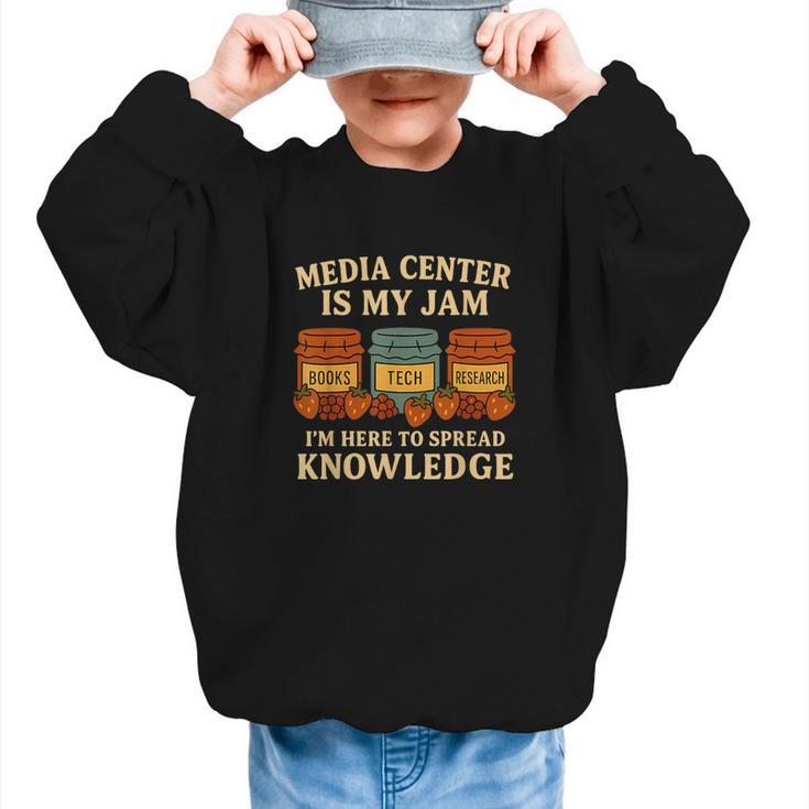Media Center Is My Jam Library Reading Back To School Graphic Kid Sweatshirt