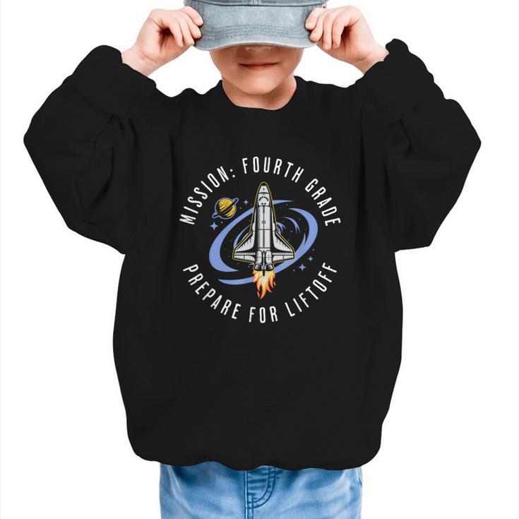 Mission Fourth Grade Space Rocket Back To School VI Graphic Kid Sweatshirt