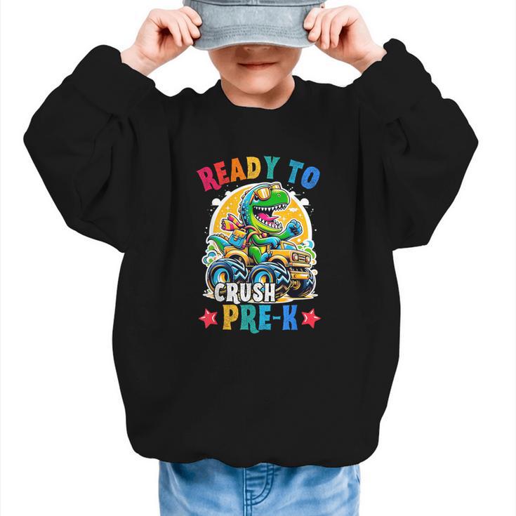 Monster Truck Dinosaur Boys Back To School Crush Pre-k Kids Graphic Kid Sweatshirt