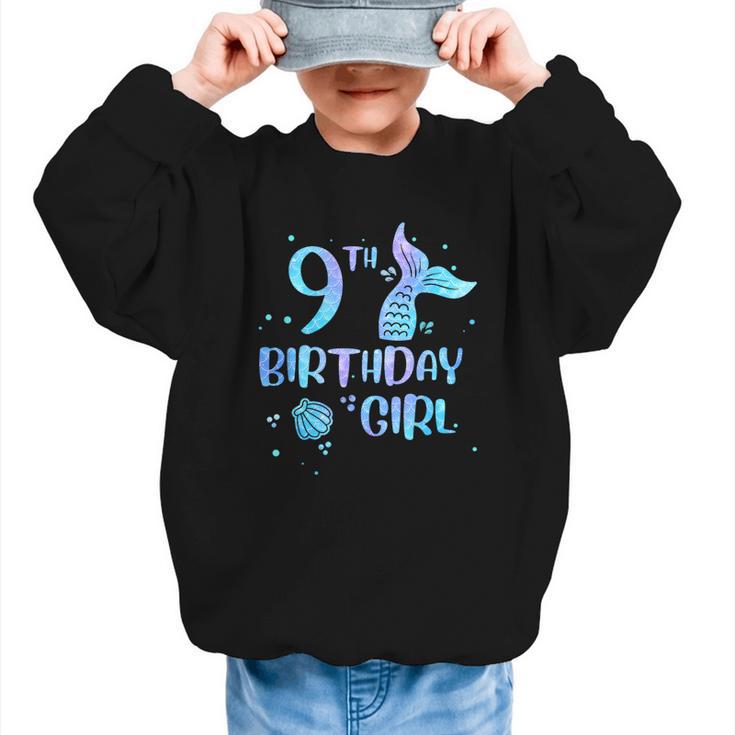 Ninth Birthday Girl Mermaid 9th Toddler's Back To School Graphic Kid Sweatshirt