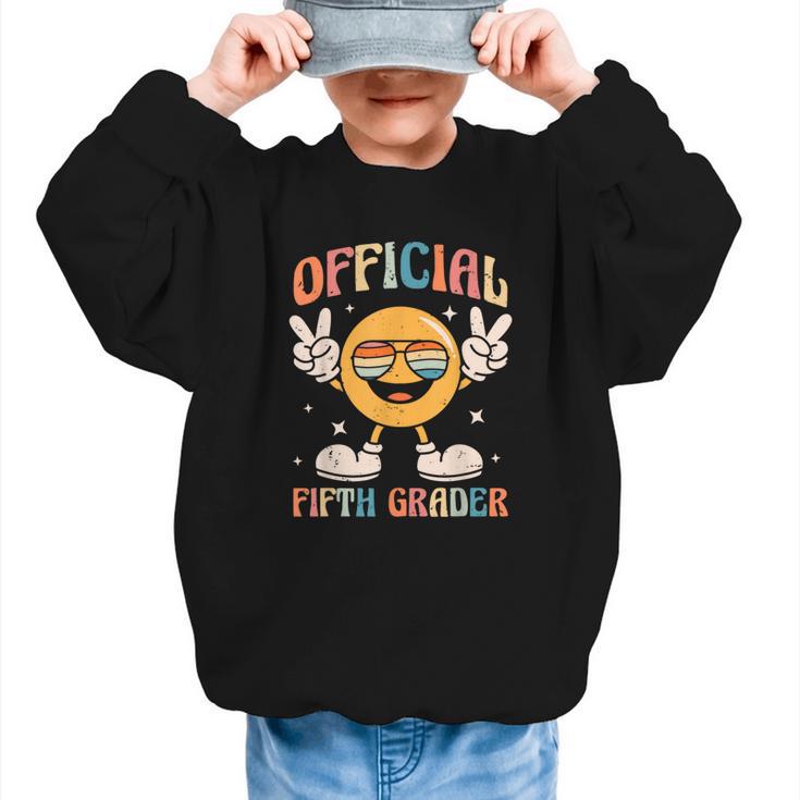 Official Fifth Grader 5th Grade Retro Back To School Kids Graphic Kid Sweatshirt