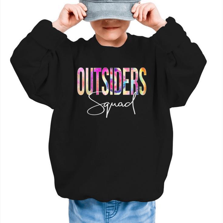 Outsiders Squad Tie Dye Back To School Women Appreciation Graphic Kid Sweatshirt