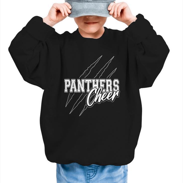 Panthers Cheer Back To School Cheerleading Team Spirit Graphic Kid Sweatshirt
