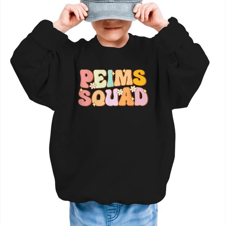 PEIMS Squad Groovy Back To School Women Appreciation Graphic Kid Sweatshirt