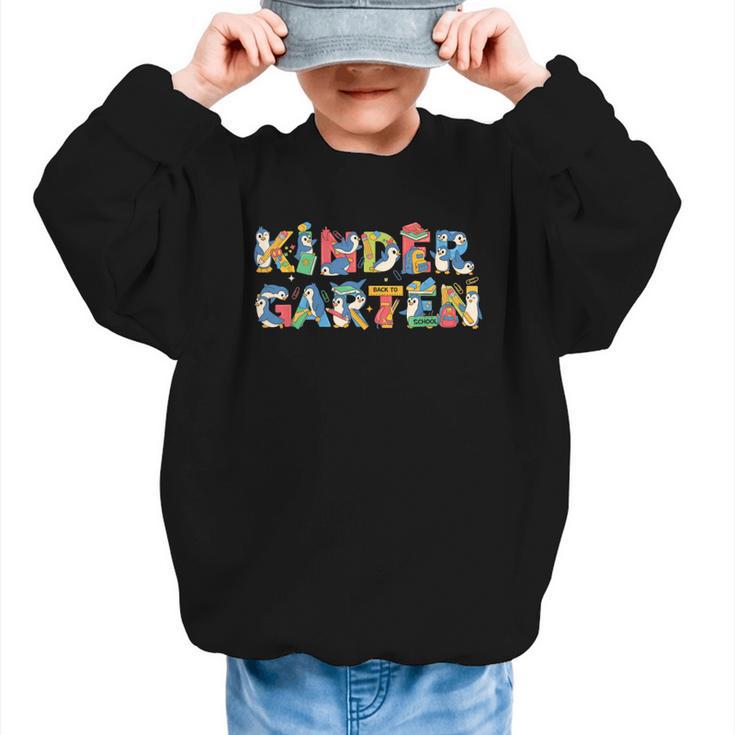 Penguin Kindergarten Back To School Kids Boys Girls Graphic Kid Sweatshirt