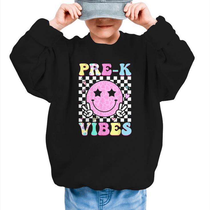Pre-K Vibes Groovy Back To School PreK Preschool Girls Kids Graphic Kid Sweatshirt