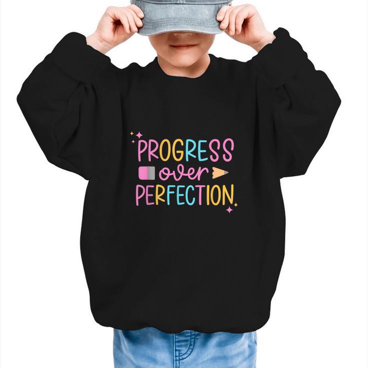Progress Over Perfection Back To School Tshirt Graphic Kid Sweatshirt