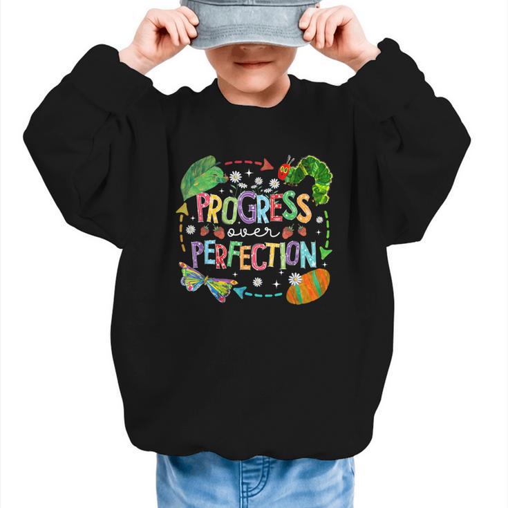 Progress Over Perfection Back To School Tee Graphic Kid Sweatshirt