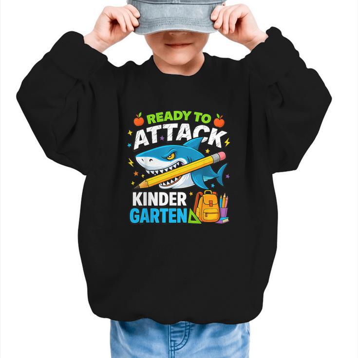 Ready To Attack Kindergarten Shark Back To School Kids Graphic Kid Sweatshirt
