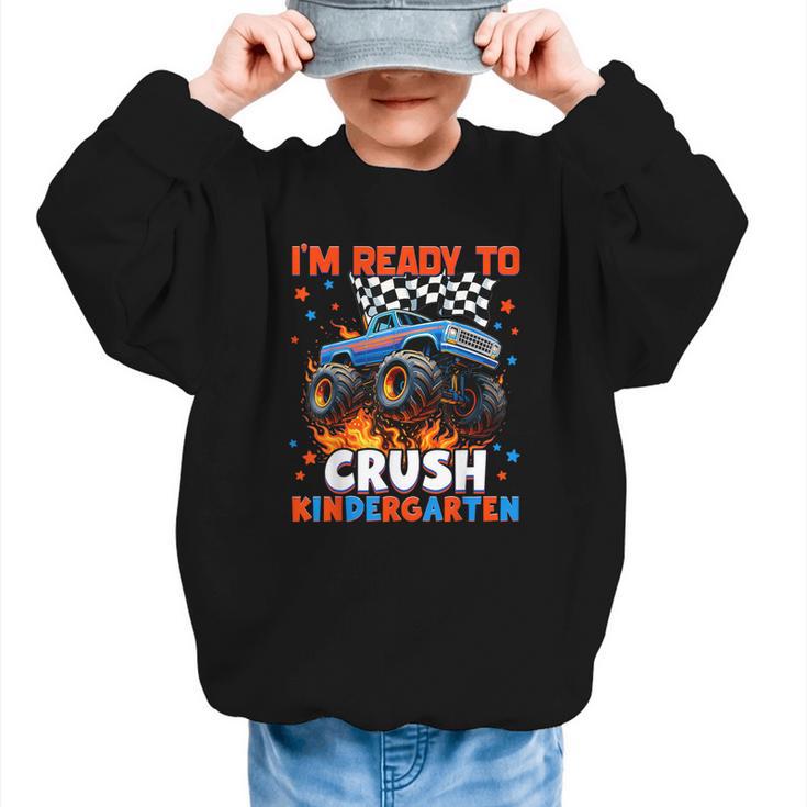 Ready To Crush Kindergarten Monster Truck Back To School Boy Graphic Kid Sweatshirt