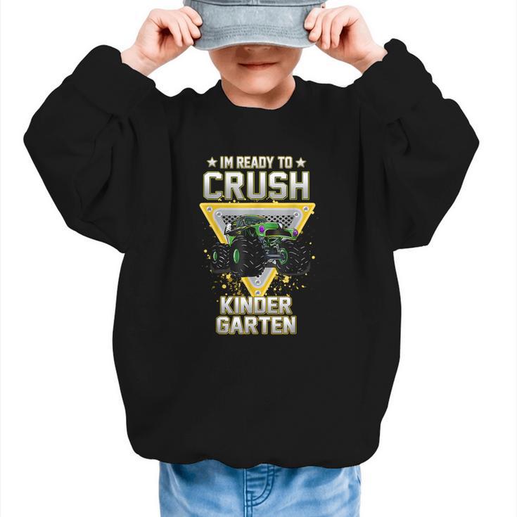 Ready To Crush Kindergarten Monster Truck Boy Back To School Graphic Kid Sweatshirt