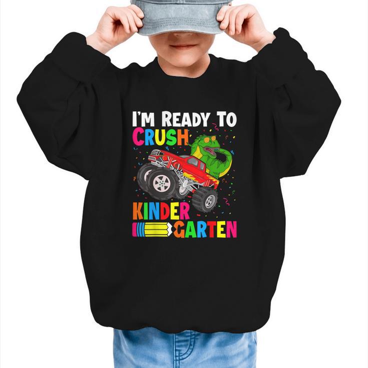 Ready To Crush Kindergarten T-Rex Back To School Boys Graphic Kid Sweatshirt