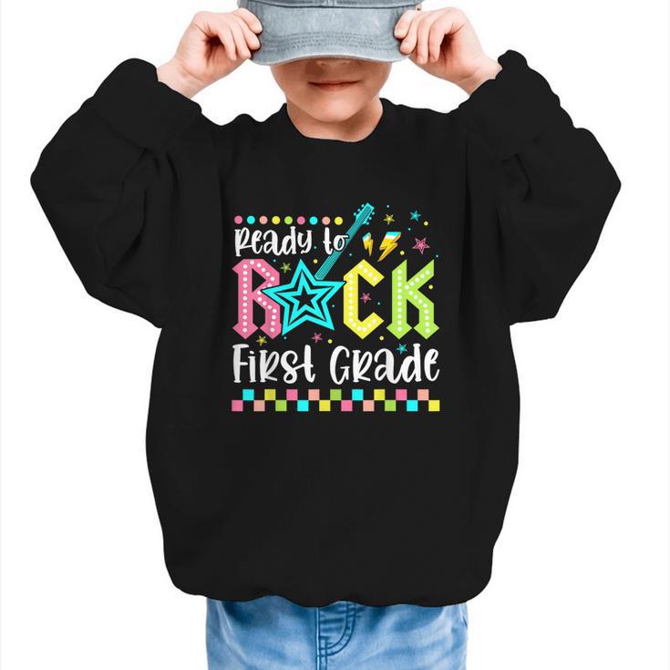 Ready To Rock First Grade Back To School 1st Grade Boys Kids Graphic Kid Sweatshirt