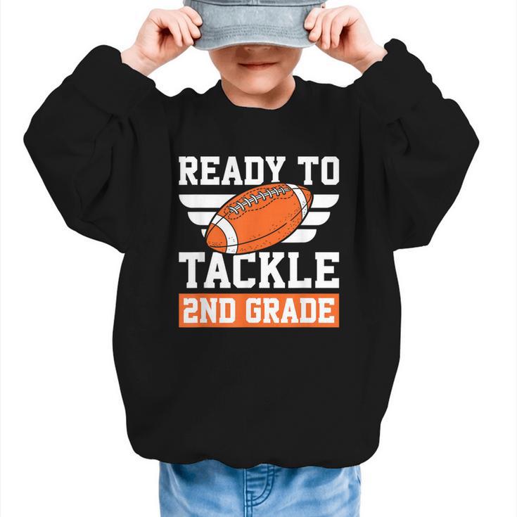 Ready To Tackle 2nd Grade Back To School Kids Football Graphic Kid Sweatshirt