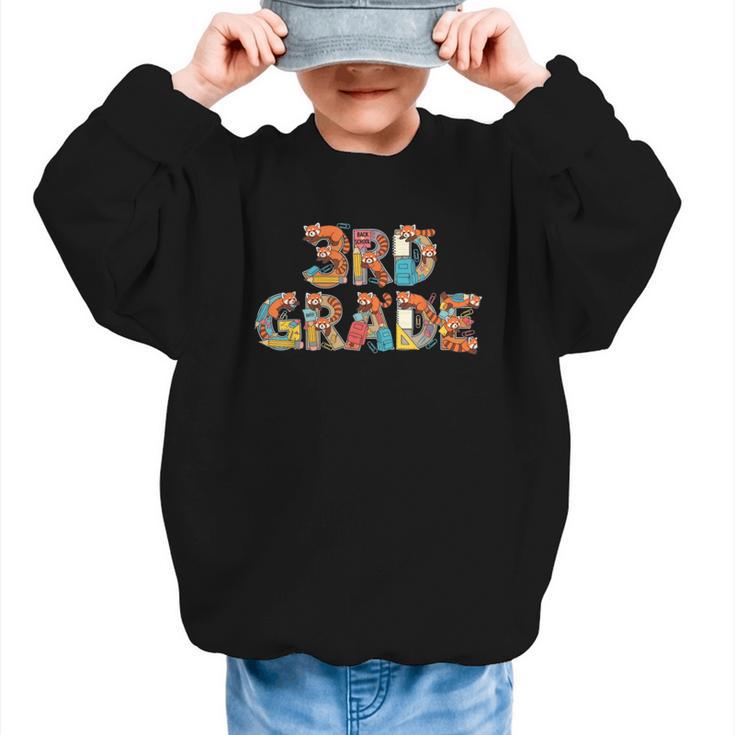 Red Panda Third Grade Back To School Kids Boys Girls Graphic Kid Sweatshirt