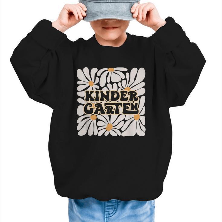 Retro Flower Power Squared Kindergarten Back To School Graphic Kid Sweatshirt