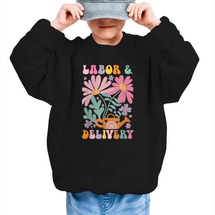 Retro Labor And Delivery Nurse Back To School Men Women Graphic Kid Sweatshirt