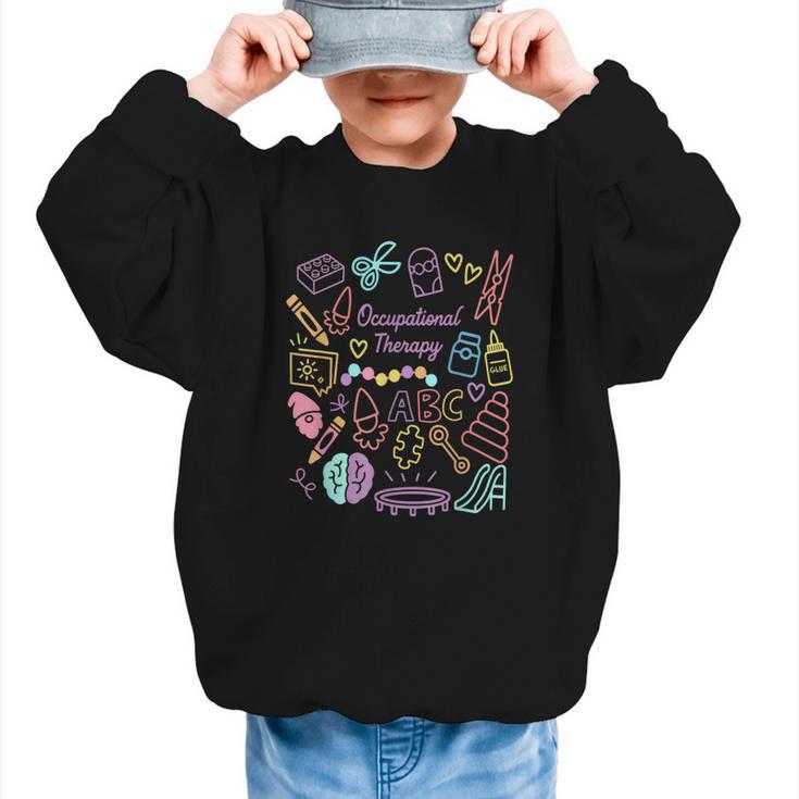Retro Occupational Therapy Doodle Back To School Costume Graphic Kid Sweatshirt