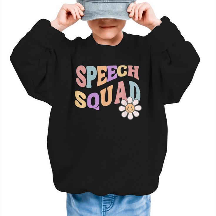Retro Speech Squad Back To School Speech Therapist SLP Graphic Kid Sweatshirt
