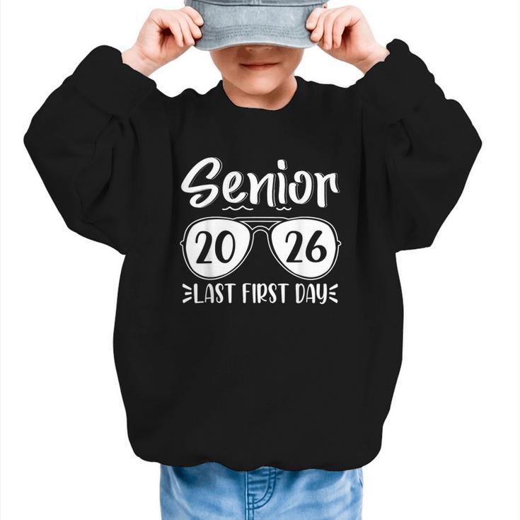 Retro Sunglasses Senior 2026 Last First Day Back To School Graphic Kid Sweatshirt