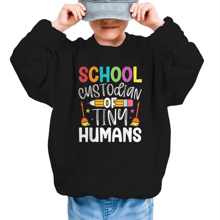 School Custodian Of Tiny Humans Back To School Janitor Graphic Kid Sweatshirt