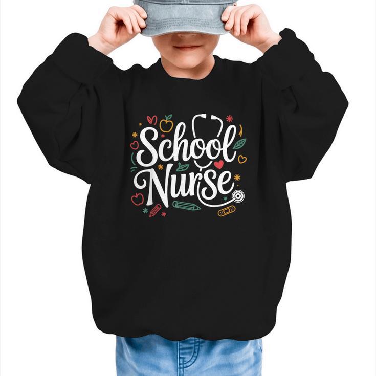 School Nurse Back To School Nurse Life Graphic Kid Sweatshirt