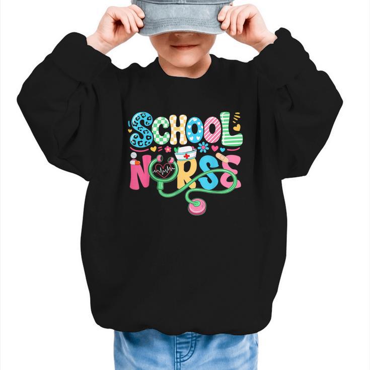 School Nurse Colorful Costume Back To School Nursing Job Graphic Kid Sweatshirt