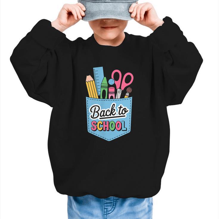 School Supplies In Pocket Back To School Boys Girls Graphic Kid Sweatshirt