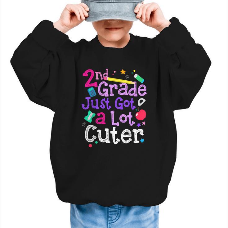 Second Grade Just Got Cuter Cute 2nd Grade Back To School Graphic Kid Sweatshirt Second Grade Just Got Cuter Cute 2nd Grade Back To School Graphic Kid Sweatshirt