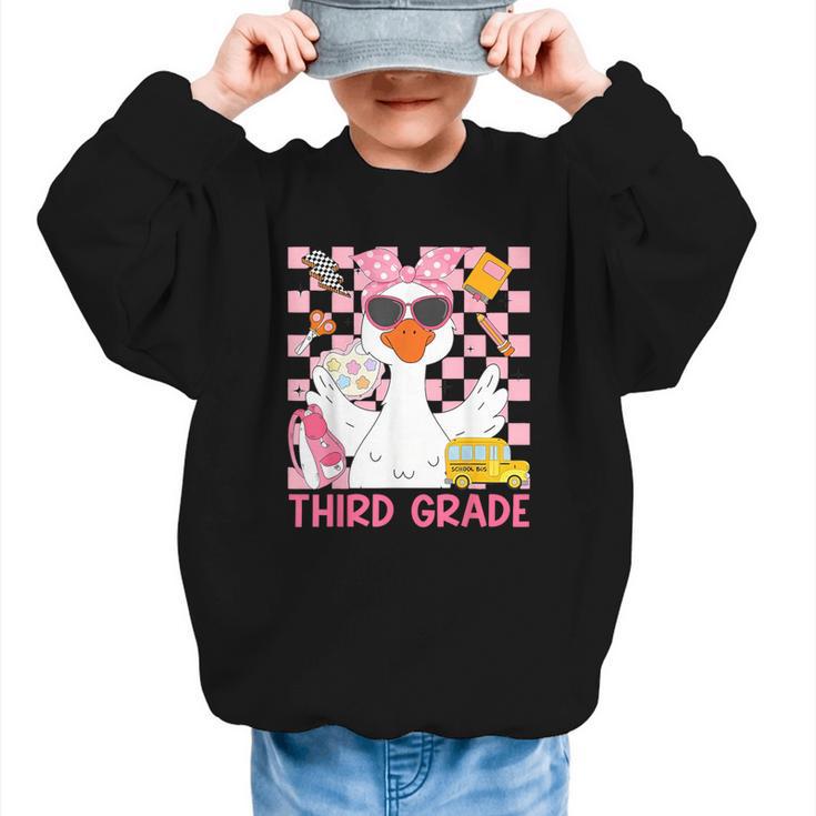 Silly Goose Third Grade Grade Back To School Coquette Girly Graphic Kid Sweatshirt