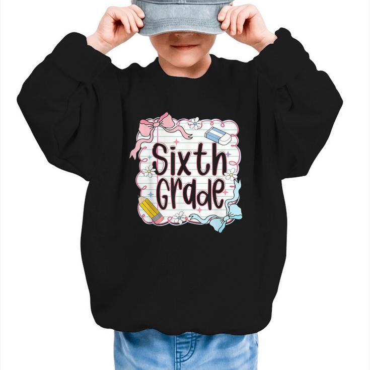 Sixth Grade Back To School For Girls Pink Notebook Graphic Kid Sweatshirt