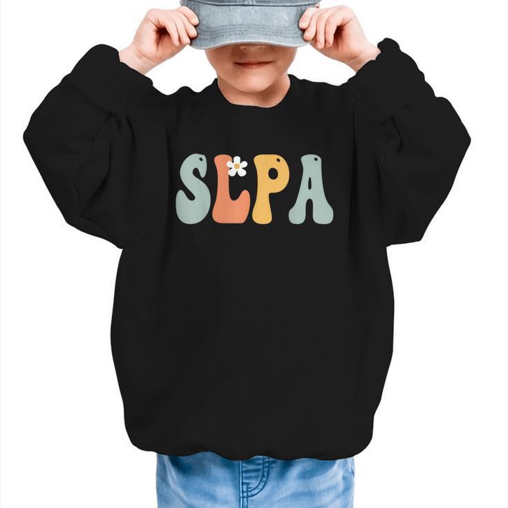 SLPA Groovy Women Appreciation Day Hello Back To School Graphic Kid Sweatshirt