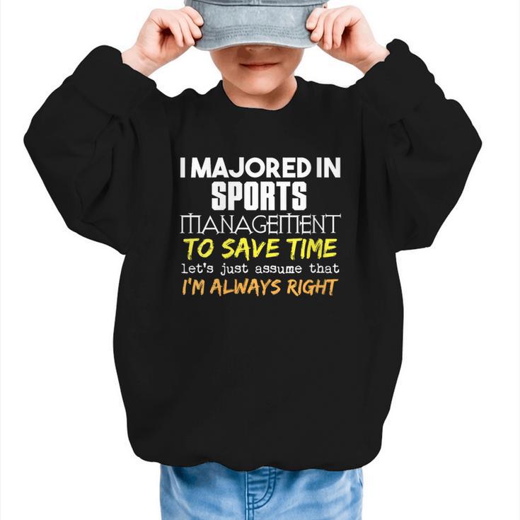 Sports Management Major For Back To School Graphic Kid Sweatshirt