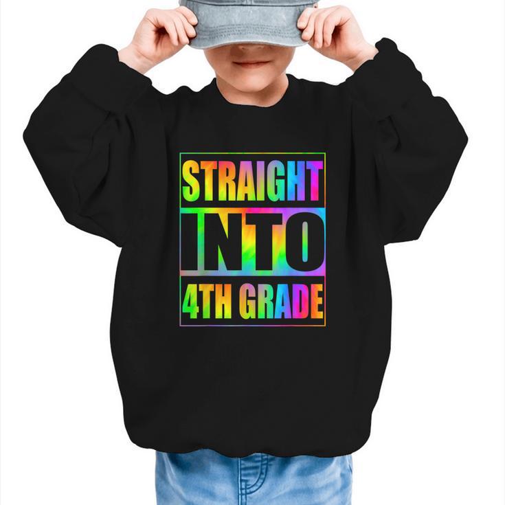 Straight Into 4th Grade Fourth Grade Back To School Graphic Kid Sweatshirt