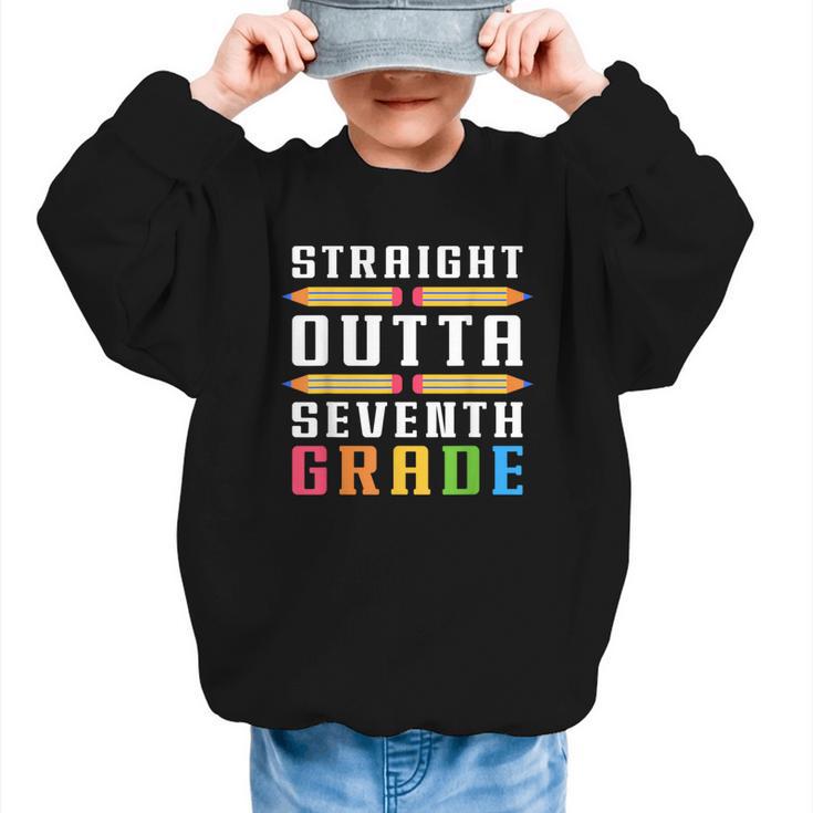 Straight Outta Seventh Grade Graduation Fun Back To School Graphic Kid Sweatshirt