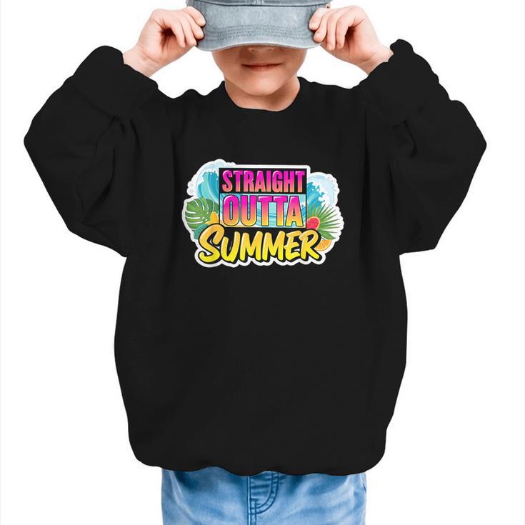 Straight Outta Summer Back To School First Day Fall Autumn Graphic Kid Sweatshirt