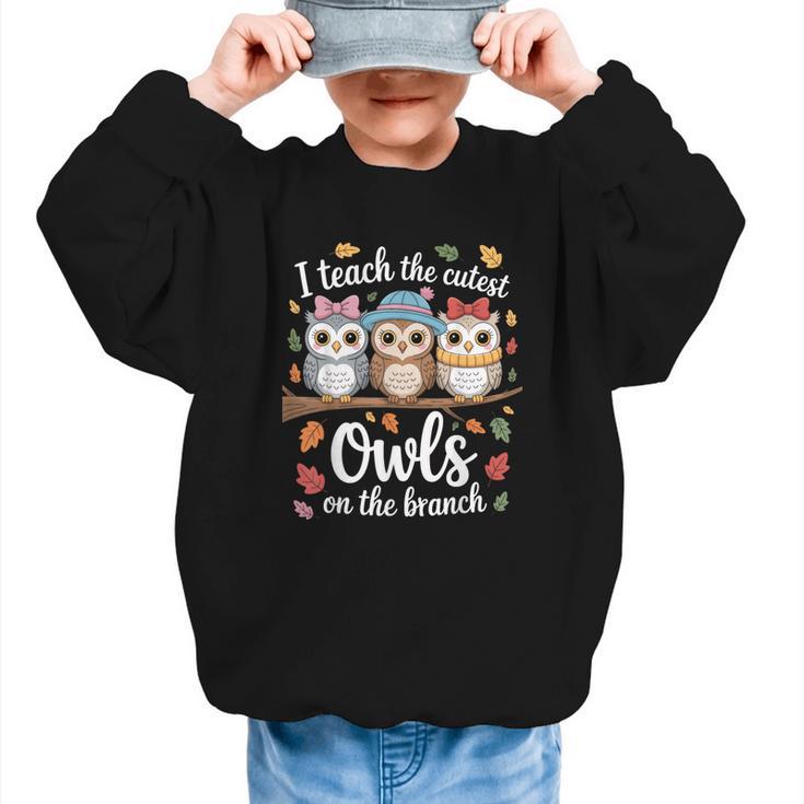 Teaching Owls On The Branch Back To School Graphic Kid Sweatshirt