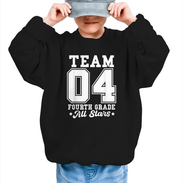 Team 4th Grade All-Stars Back To School Sports Jersey Graphic Kid Sweatshirt