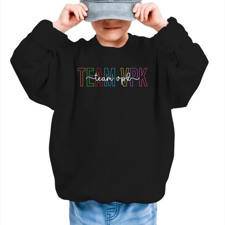 Team VPK Squad First Day Of VPK Back To School VPK Graphic Kid Sweatshirt
