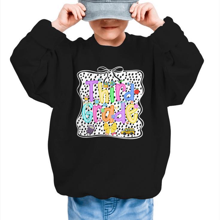 Third Grade Dalmatian Dots 3rd Grade Back To School Girls Graphic Kid Sweatshirt
